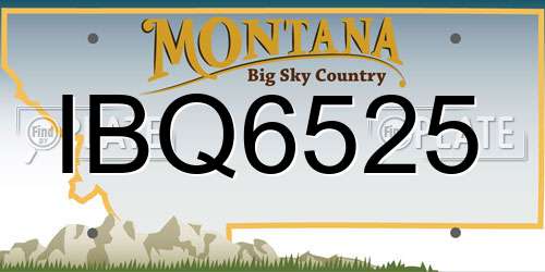 IBQ6525 Montana License Plate