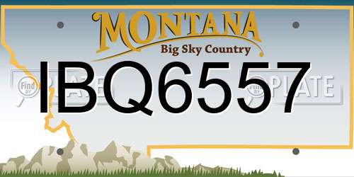 IBQ6557 Montana License Plate