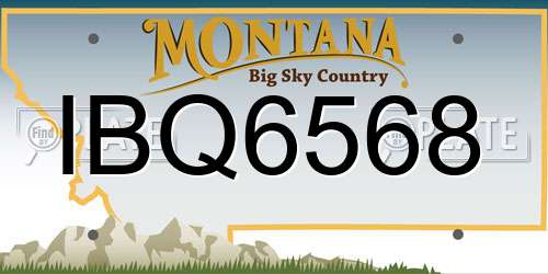 IBQ6568 Montana License Plate