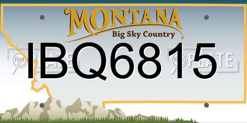 IBQ6815 Montana License Plate