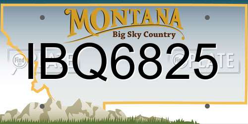 IBQ6825 Montana License Plate