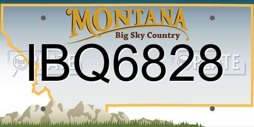 IBQ6828 Montana License Plate
