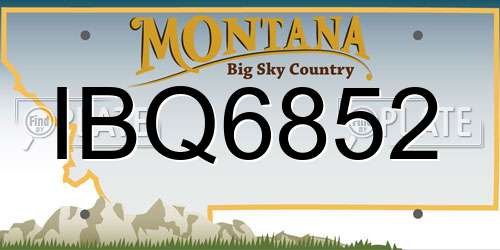 IBQ6852 Montana License Plate