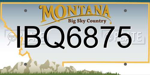 IBQ6875 Montana License Plate