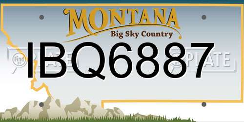 IBQ6887 Montana License Plate