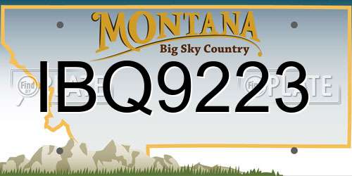 IBQ9223 Montana License Plate