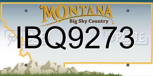 IBQ9273 Montana License Plate