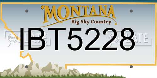 IBT5228 Montana License Plate