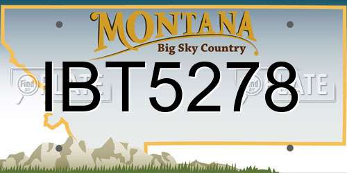 IBT5278 Montana License Plate