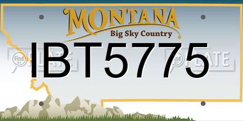 IBT5775 Montana License Plate