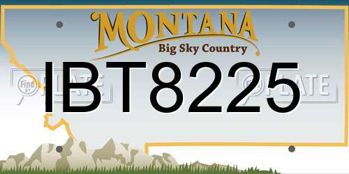 IBT8225 Montana License Plate