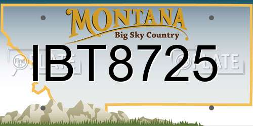 IBT8725 Montana License Plate