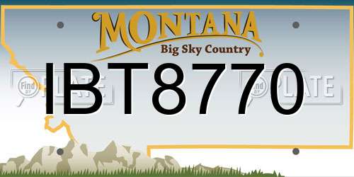IBT8770 Montana License Plate