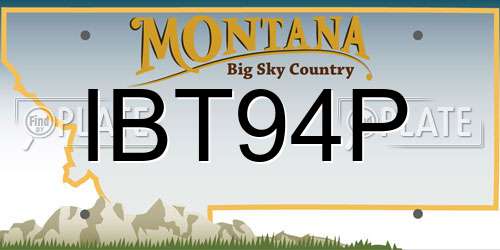 IBT94P Montana License Plate
