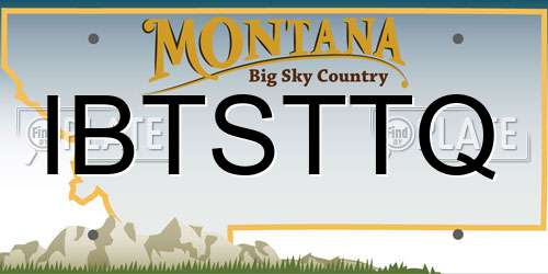 IBTSTTQ Montana License Plate