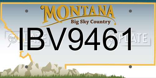 IBV9461 Montana License Plate