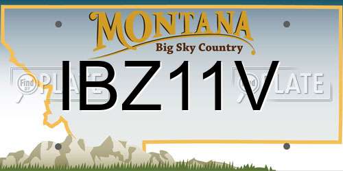 IBZ11V Montana License Plate