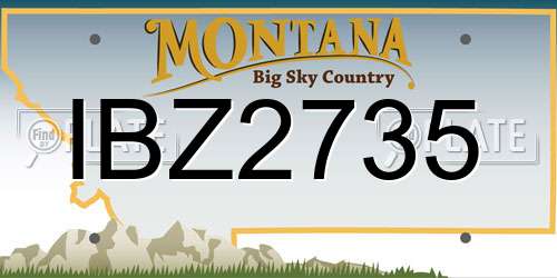 IBZ2735 Montana License Plate