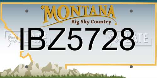 IBZ5728 Montana License Plate
