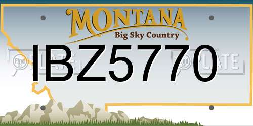 IBZ5770 Montana License Plate