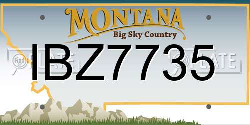 IBZ7735 Montana License Plate