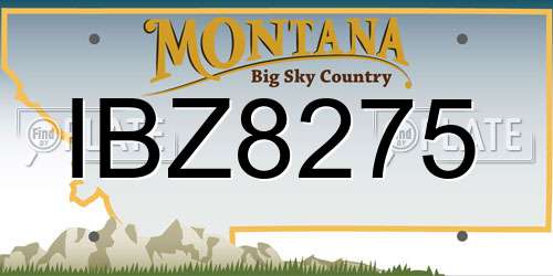 IBZ8275 Montana License Plate