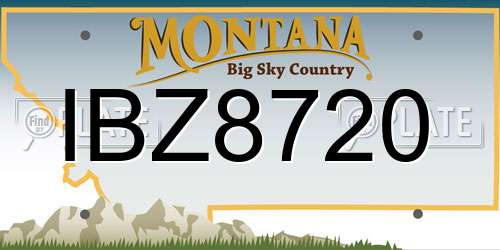 IBZ8720 Montana License Plate