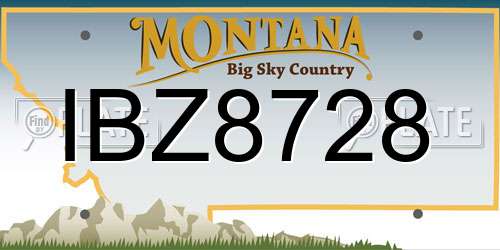 IBZ8728 Montana License Plate
