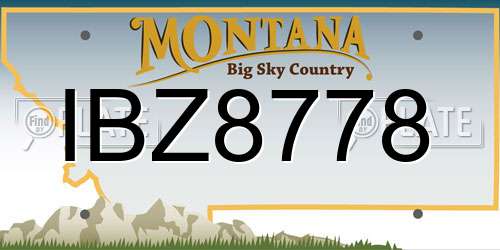IBZ8778 Montana License Plate