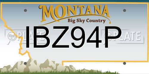 IBZ94P Montana License Plate