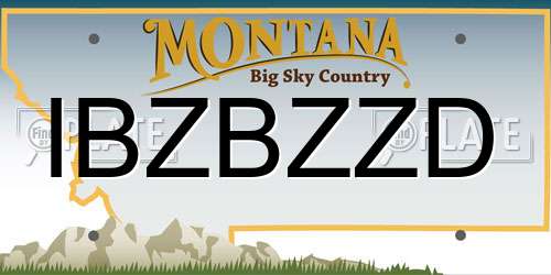 IBZBZZD Montana License Plate