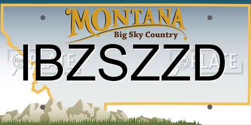 IBZSZZD Montana License Plate
