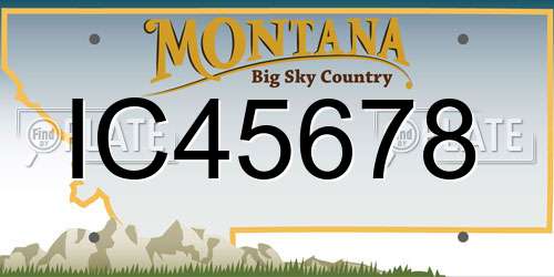 IC45678 Montana License Plate