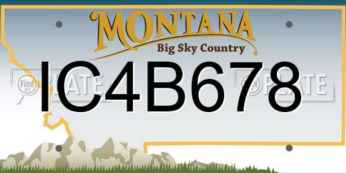IC4B678 Montana License Plate
