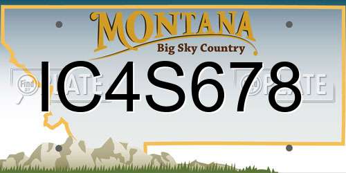 IC4S678 Montana License Plate