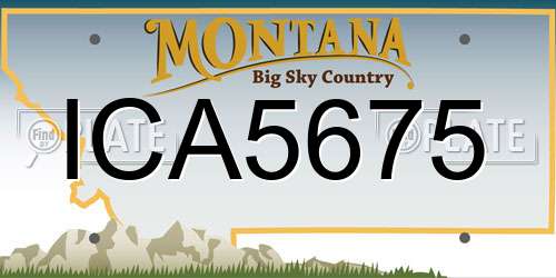 ICA5675 Montana License Plate