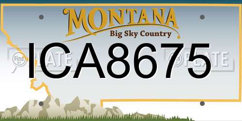 ICA8675 Montana License Plate