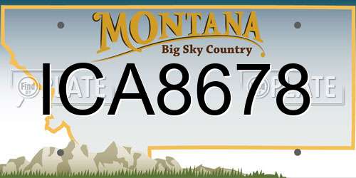 ICA8678 Montana License Plate