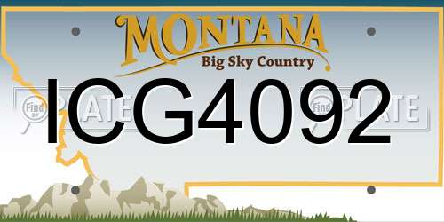 ICG4092 Montana License Plate