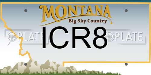 ICR8 Montana License Plate