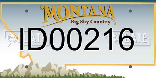 ID00216 Montana License Plate