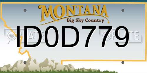ID0D779 Montana License Plate