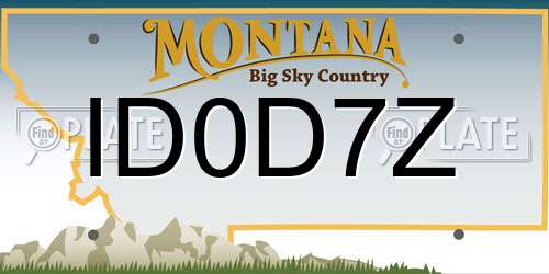 ID0D7Z Montana License Plate