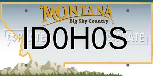 ID0H0S Montana License Plate