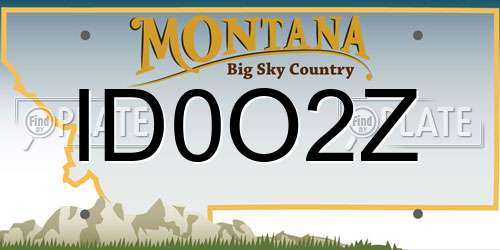 ID0O2Z Montana License Plate