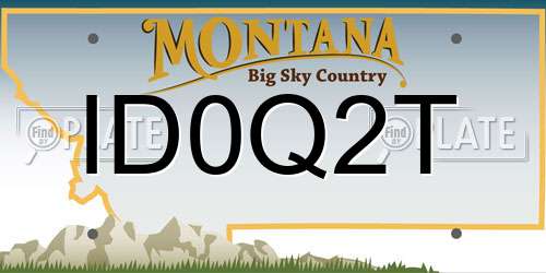 ID0Q2T Montana License Plate