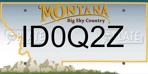 ID0Q2Z Montana License Plate