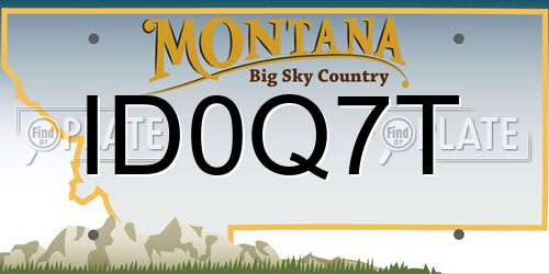 ID0Q7T Montana License Plate