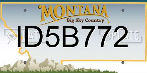 ID5B772 Montana License Plate