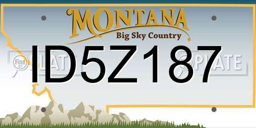 ID5Z187 Montana License Plate